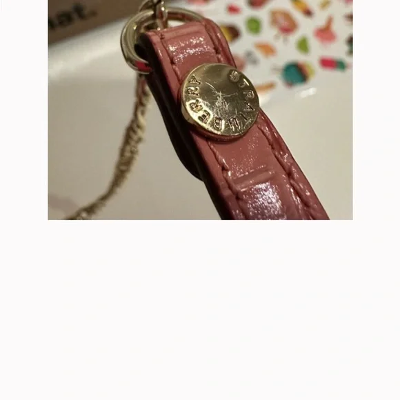 Strathberry Pink Croc-Embossed Bag with Gold Chain - Picture 12 of 15